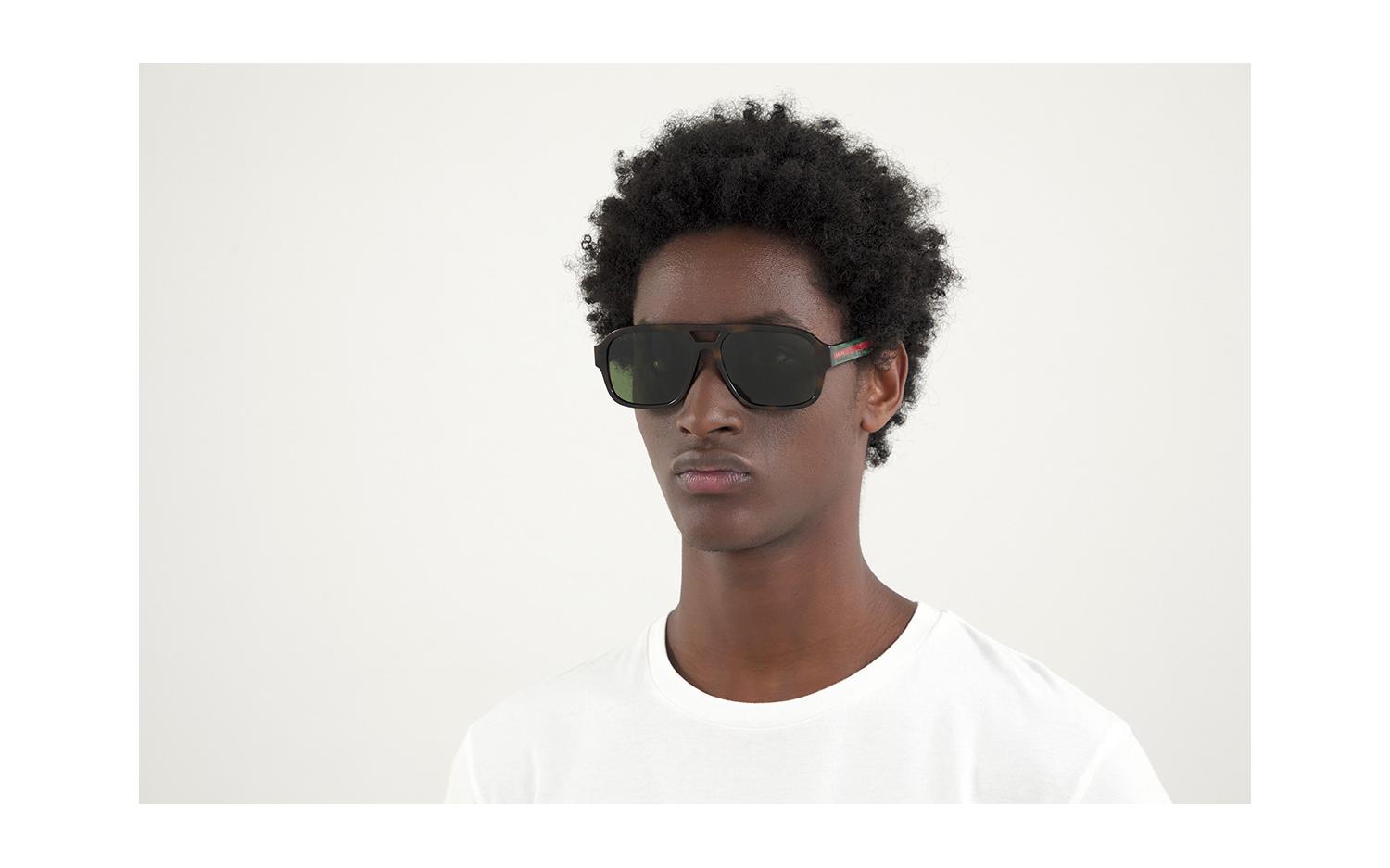 サングラス Gucci Sunglasses GG0925S 001 Black Horn Frame Gucci GG0925S Square Sunglasses | Fashion Eyewear US